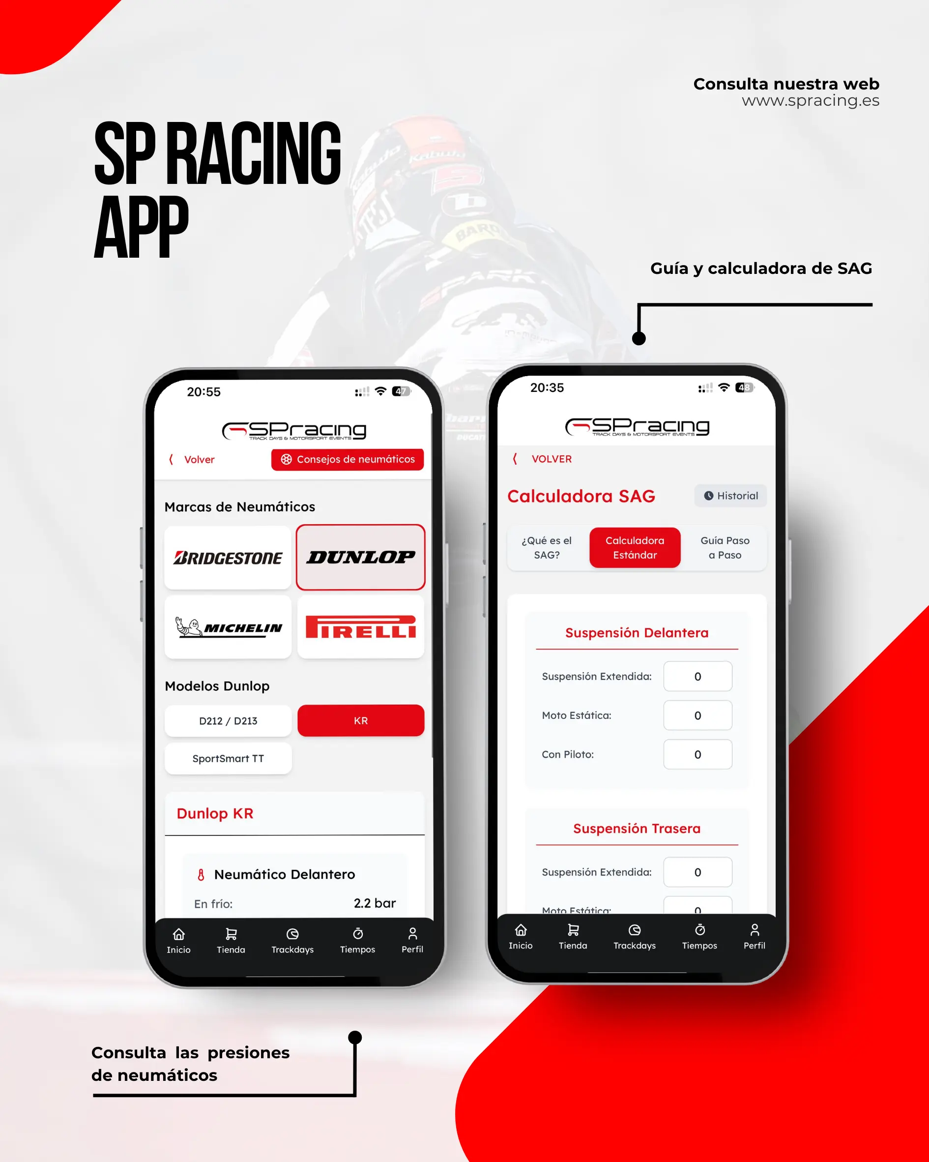 app spracing iOS android track days rodadas